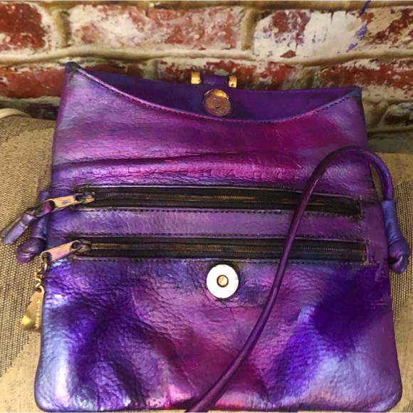 Americana By Sharif Metallic Multi Color Soft Lthr Customized Cross Shoulder Bag - Picture 7 of 15